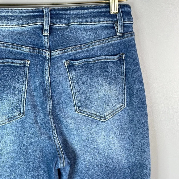 ROYALTY FOR ME Vintage Stretch High Rise Jeans Blue Mid Wash Distress Baddie 12 - Picture 5 of 11